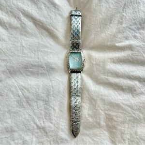 Blumarine leather band mother of pearl watch